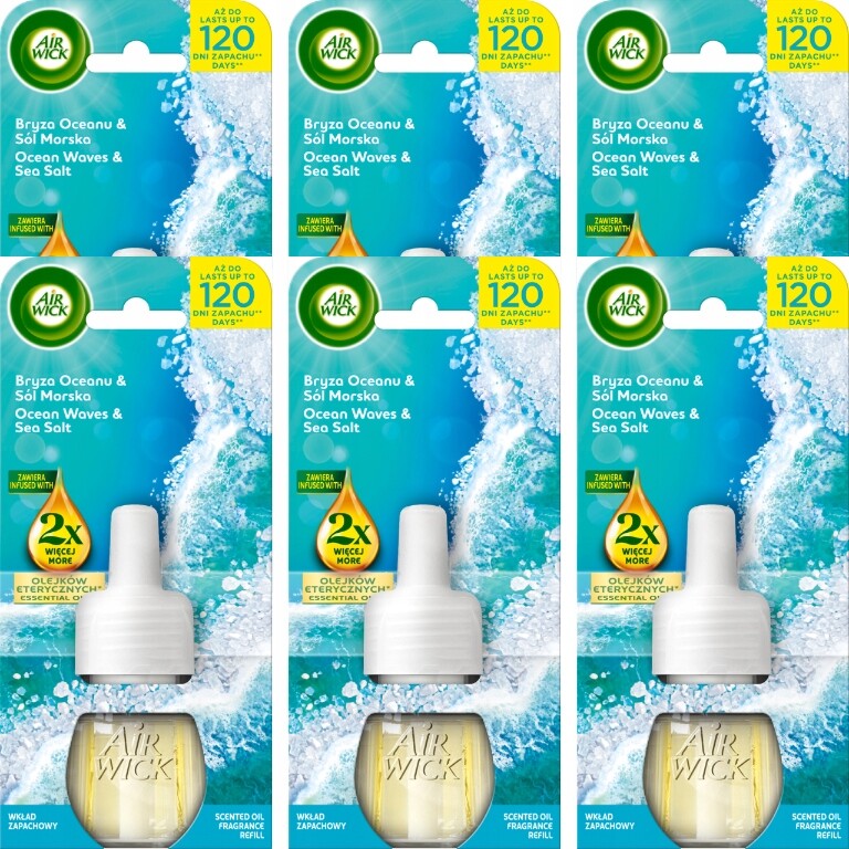 Air Wick Náhradní náplň do osvěžovače vzduchu Bryza Oceanu Mořská sůl 6 Ks