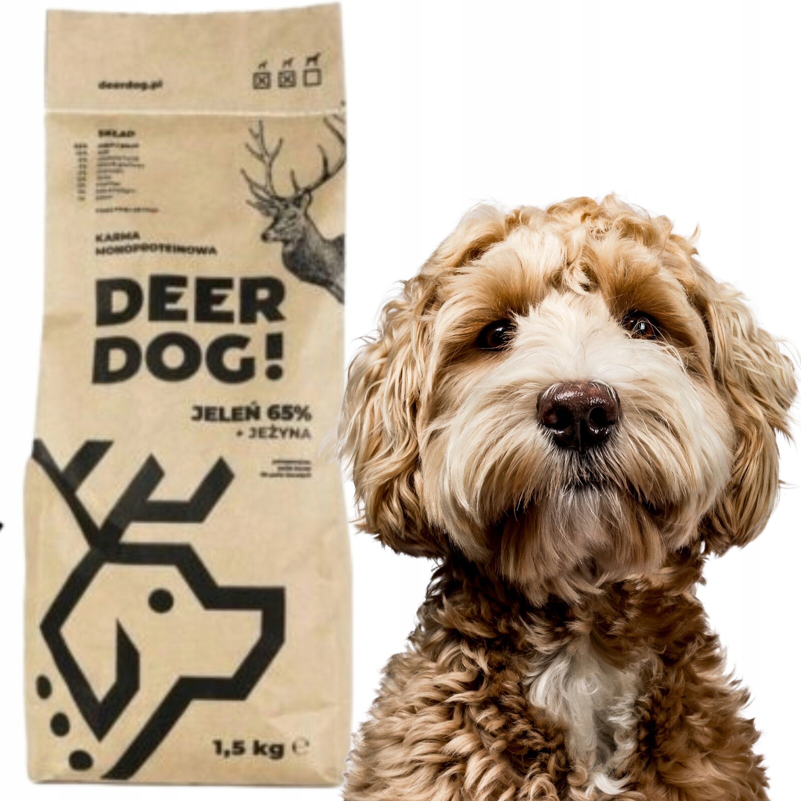 Suché krmivo pro psy Deer Dog Jelen s ostružinami 1,5 kg, malá plemena, monoprotein