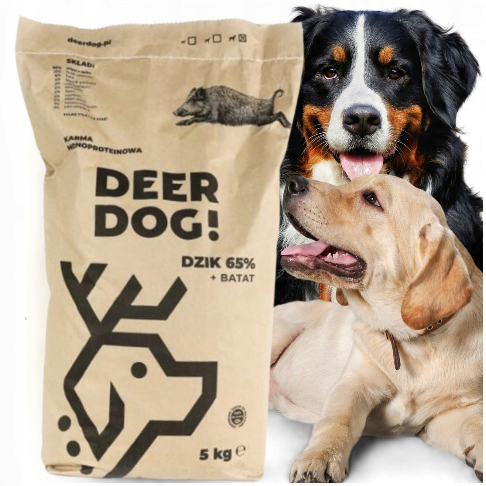 Suché krmivo pro psy Deer Dog Divočák s batáty 5 kg, velké plemena, hypoalergenní