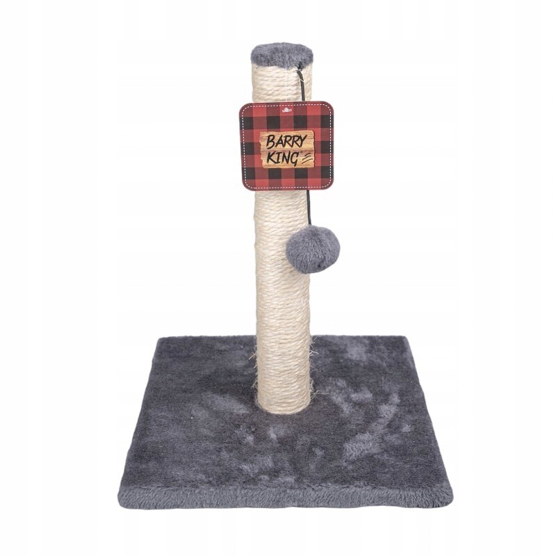 Škrabadlo pro kočky, šedé, 37 cm, s míčem na podstavci