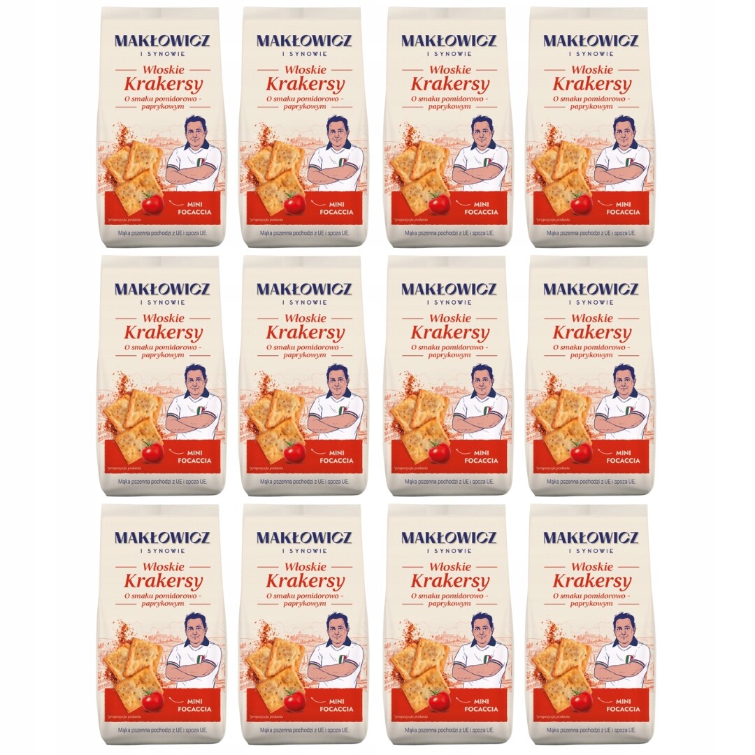 Makłowicz i Synowie Krekry s rajčatovo-paprikovou příchutí 100 g x 12 kusů