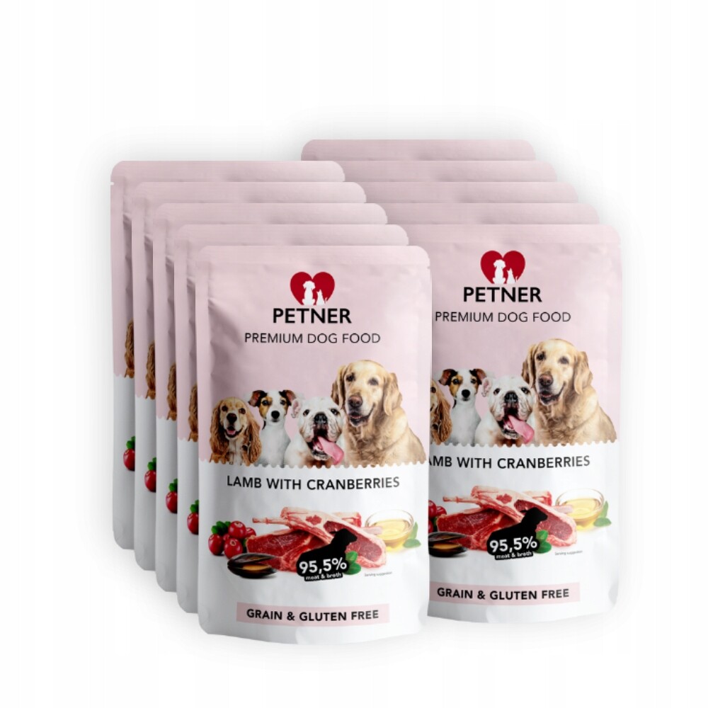 Petner Jehněčí s brusinkami, sada 10 x 500 g