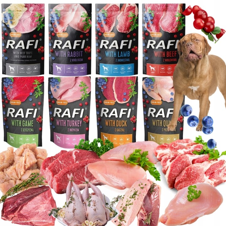 Dolina Noteci Rafi Vlhké Vlhké Krmivo Bez Obilí, Sáček, Směs 8 Příchutí 24x500G