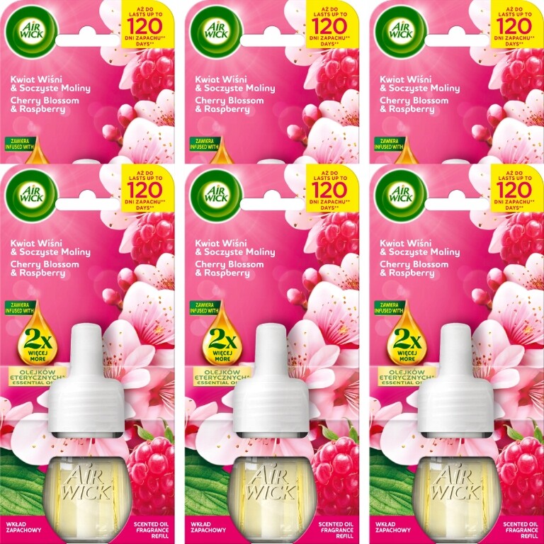 Air Wick Náplň do osvěžovače vzduchu Višňový Květ Šťavnaté maliny 19 ml x 6