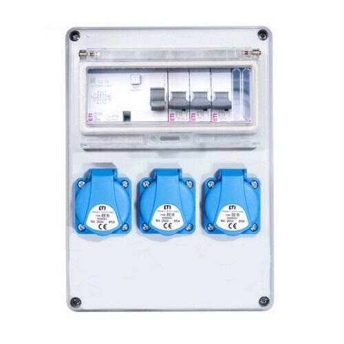 Zásuvková skříň ETI EDS8 RCD 3 B 3F IP44 3x230V 001105840