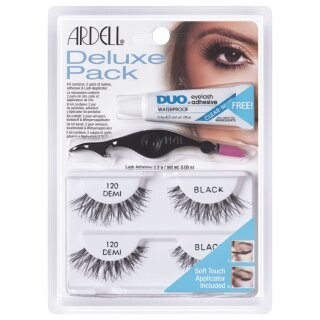 Ardell Deluxe Pack nalepovací řasy - set 120 Demi Black