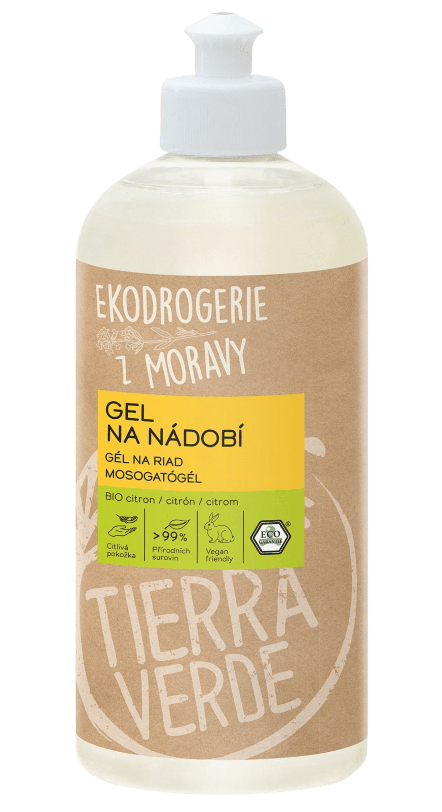 TIERRA VERDE Gel na nádobí – BIO citron 500 ml