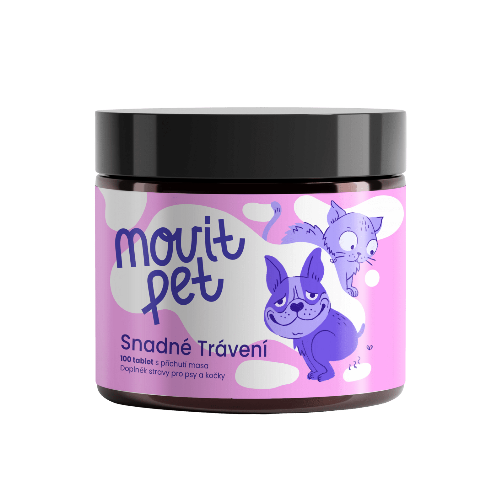 MOVIT ENERGY PET Snadné trávení s příchutí masa 100 tablet