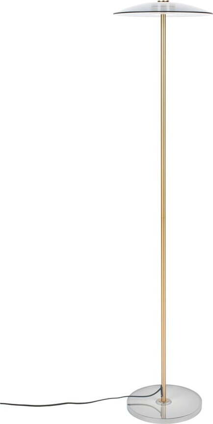 Šedá/ve zlaté barvě LED stmívatelná stojací lampa se skleněným stínidlem (výška 132 cm) Float – Zuiver