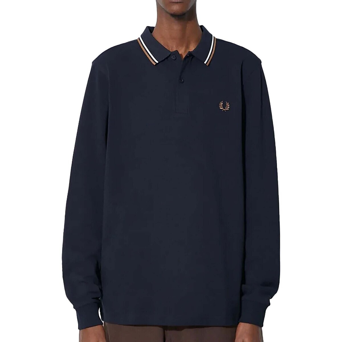 Fred Perry  Fp Ls Twin Tipped Shirt  Modrá