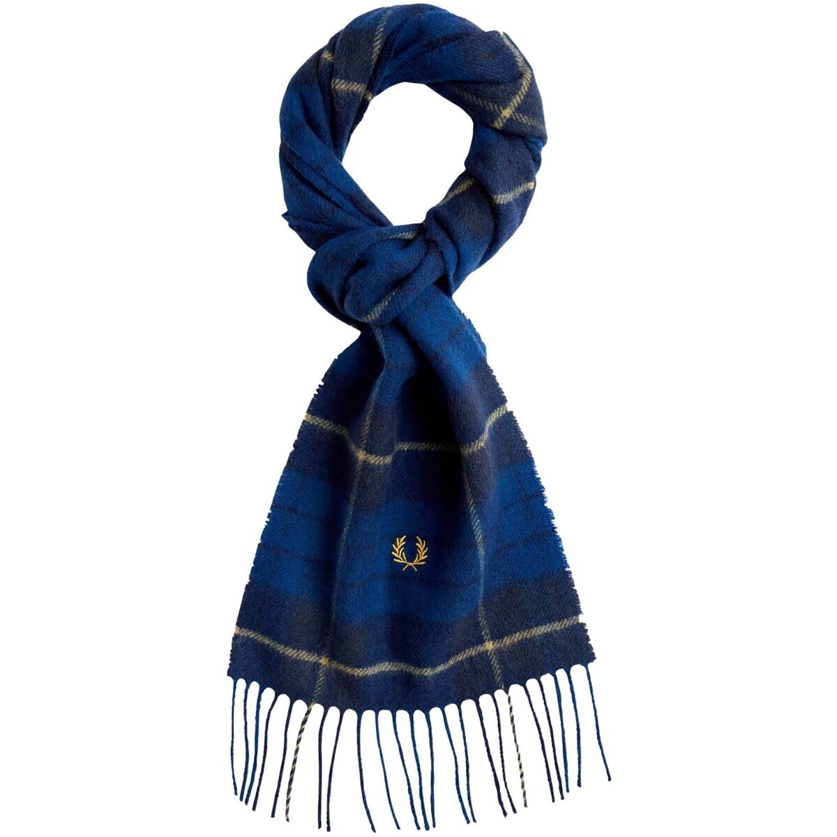 Fred Perry  Fp Lambswool Tartan Scarf  Modrá