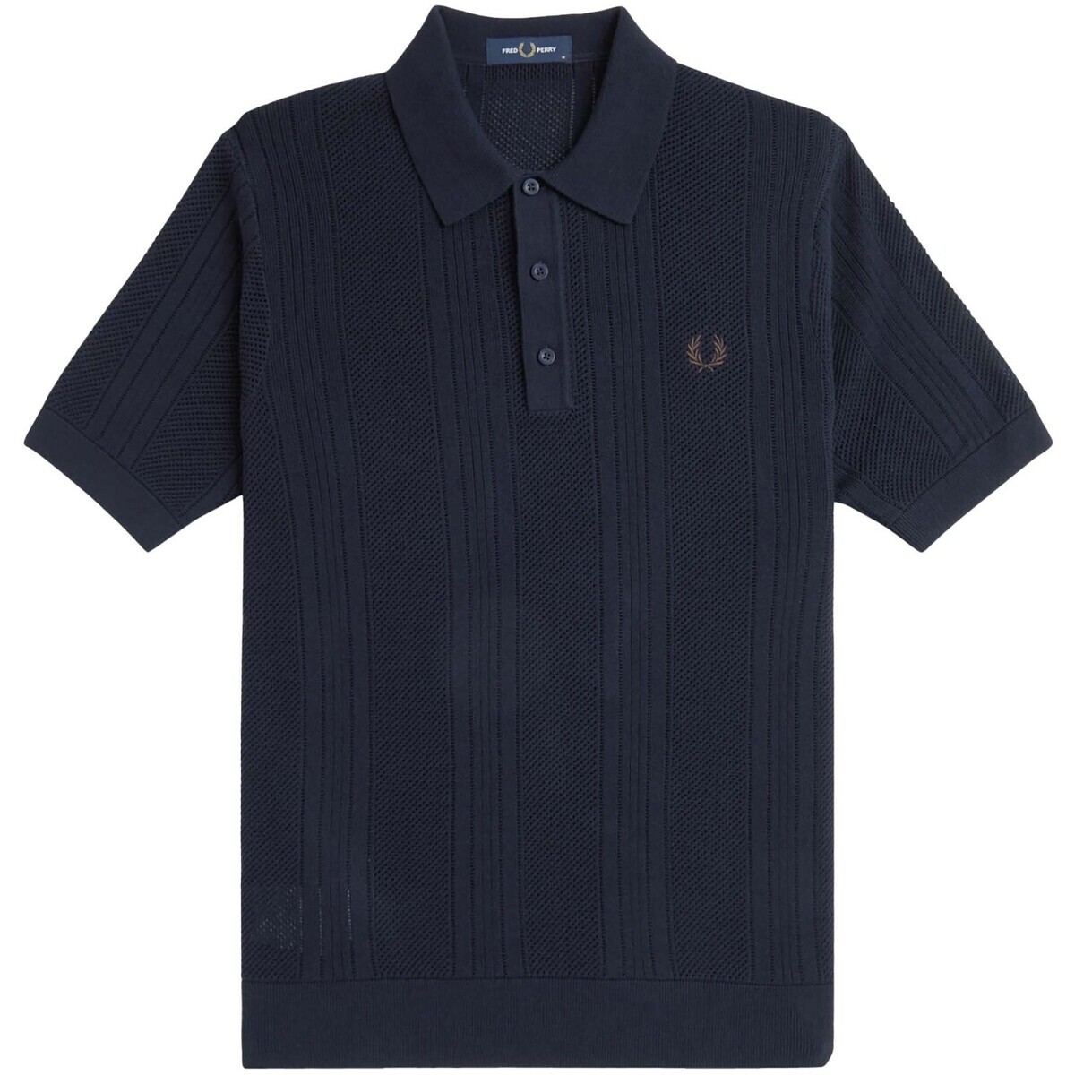 Fred Perry  Fp Pointelle Panel Knitted Shirt  Modrá
