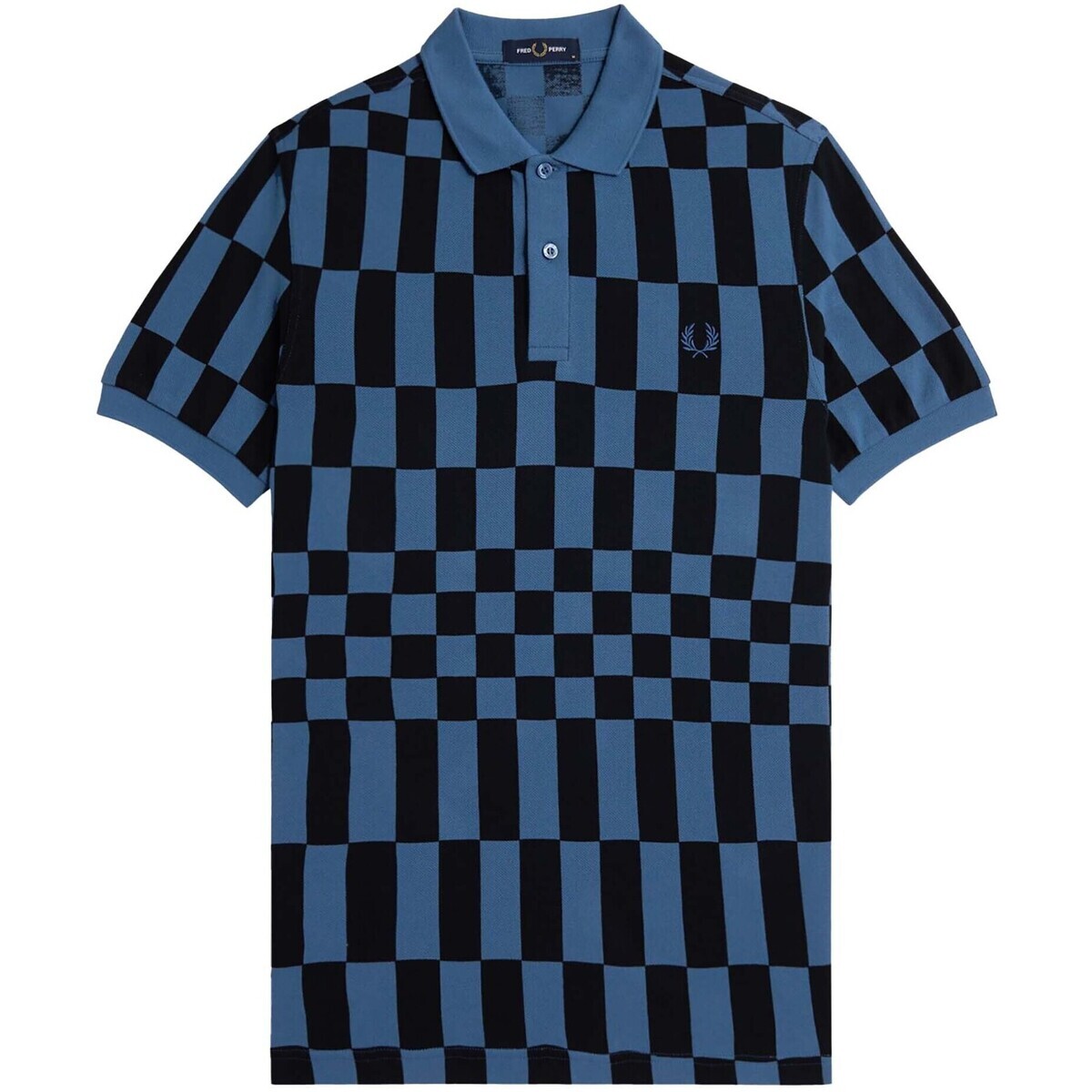 Fred Perry  Fp Chequerboard Print Fp Shirt  Modrá