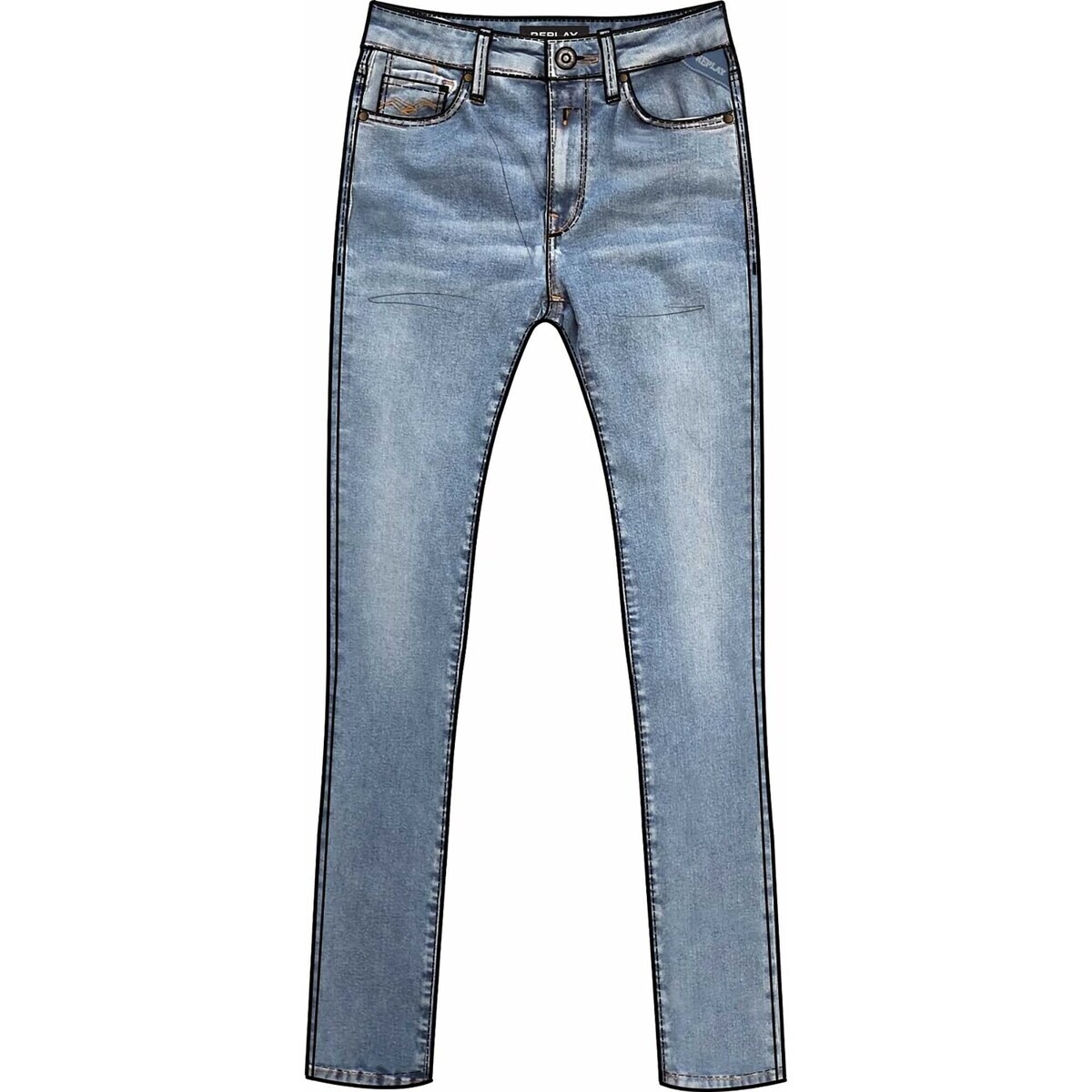 Replay  Jeans  Nellie Hyperflex  Modrá