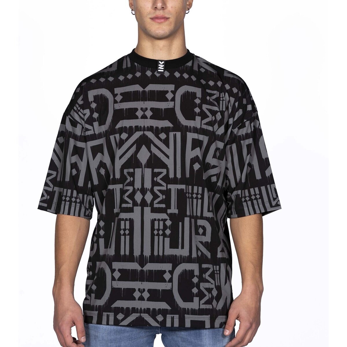 Inkover  T-Shirt Suede Allover  Černá