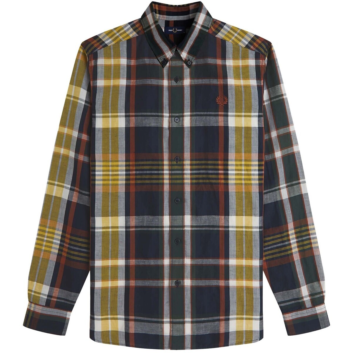 Fred Perry  Fp Madras Check Shirt  Modrá
