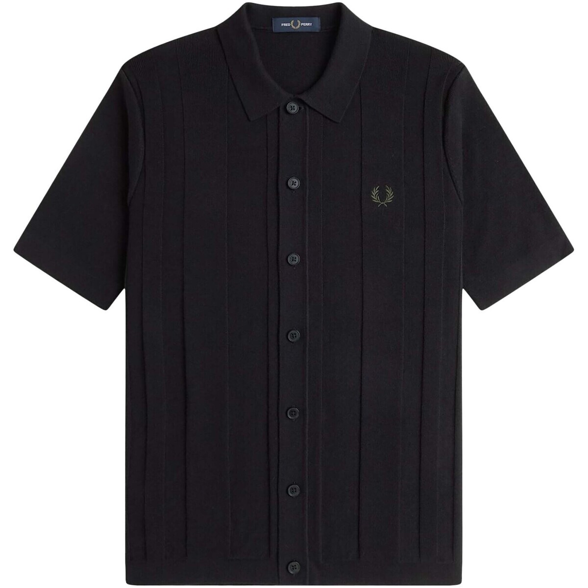 Fred Perry  Fp Button Through Ss Shirt  Černá