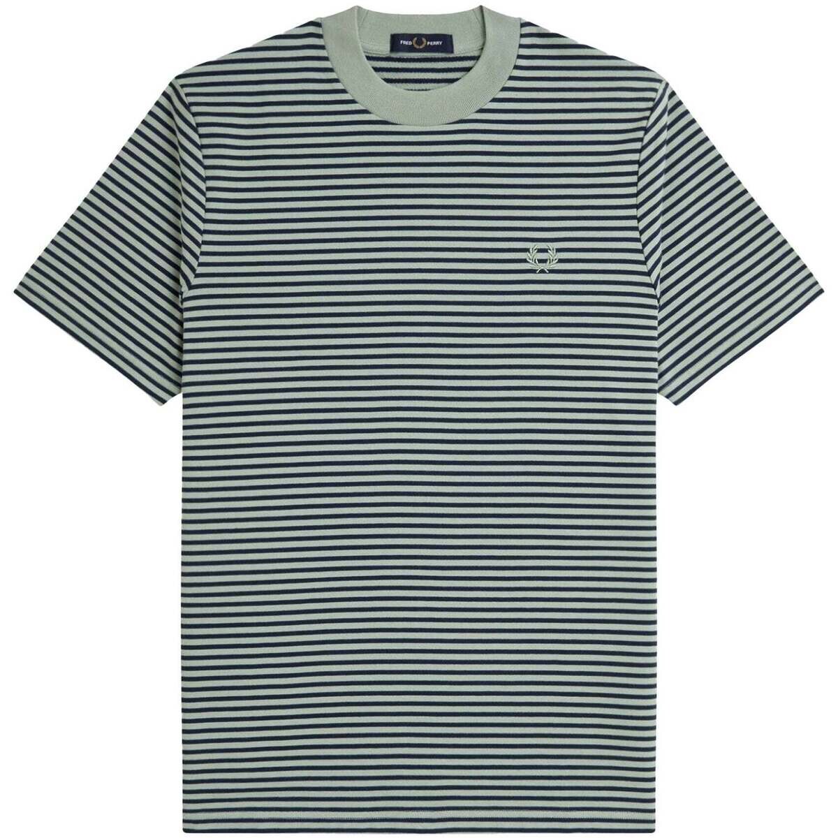 Fred Perry  Fine Stripe Heavyweight T-Shirt Bay Leaf  Zelená