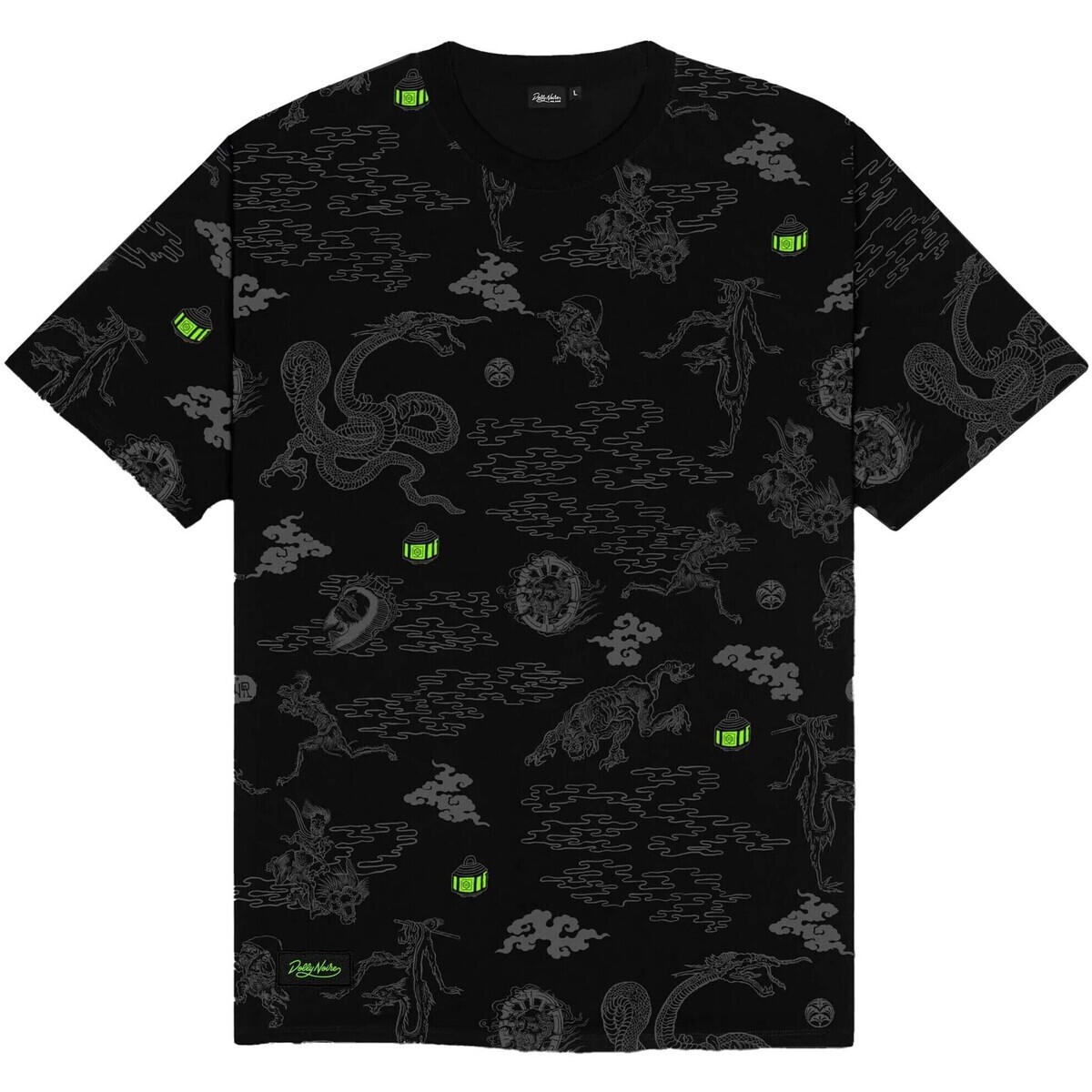 Dolly Noire  Yokai Pattern Tee  Černá
