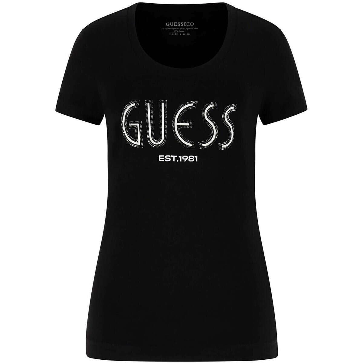 Guess  Cn Ss  Logo Tee  Černá