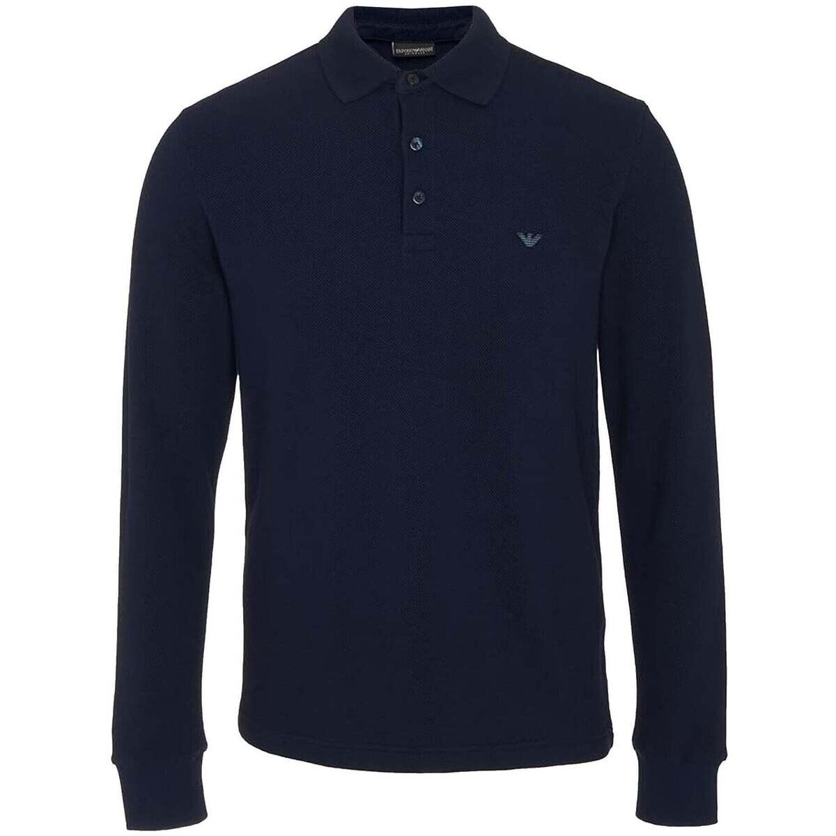 Emporio Armani  Lounge Pique Polo Sweatshirt Navy  Modrá