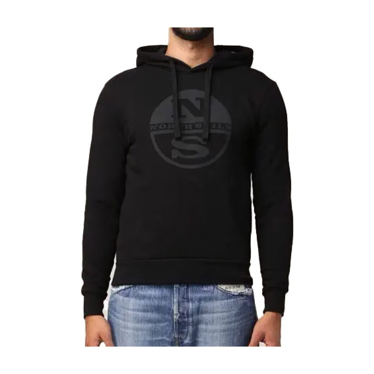 North Sails  HOODED SWEATER  Černá