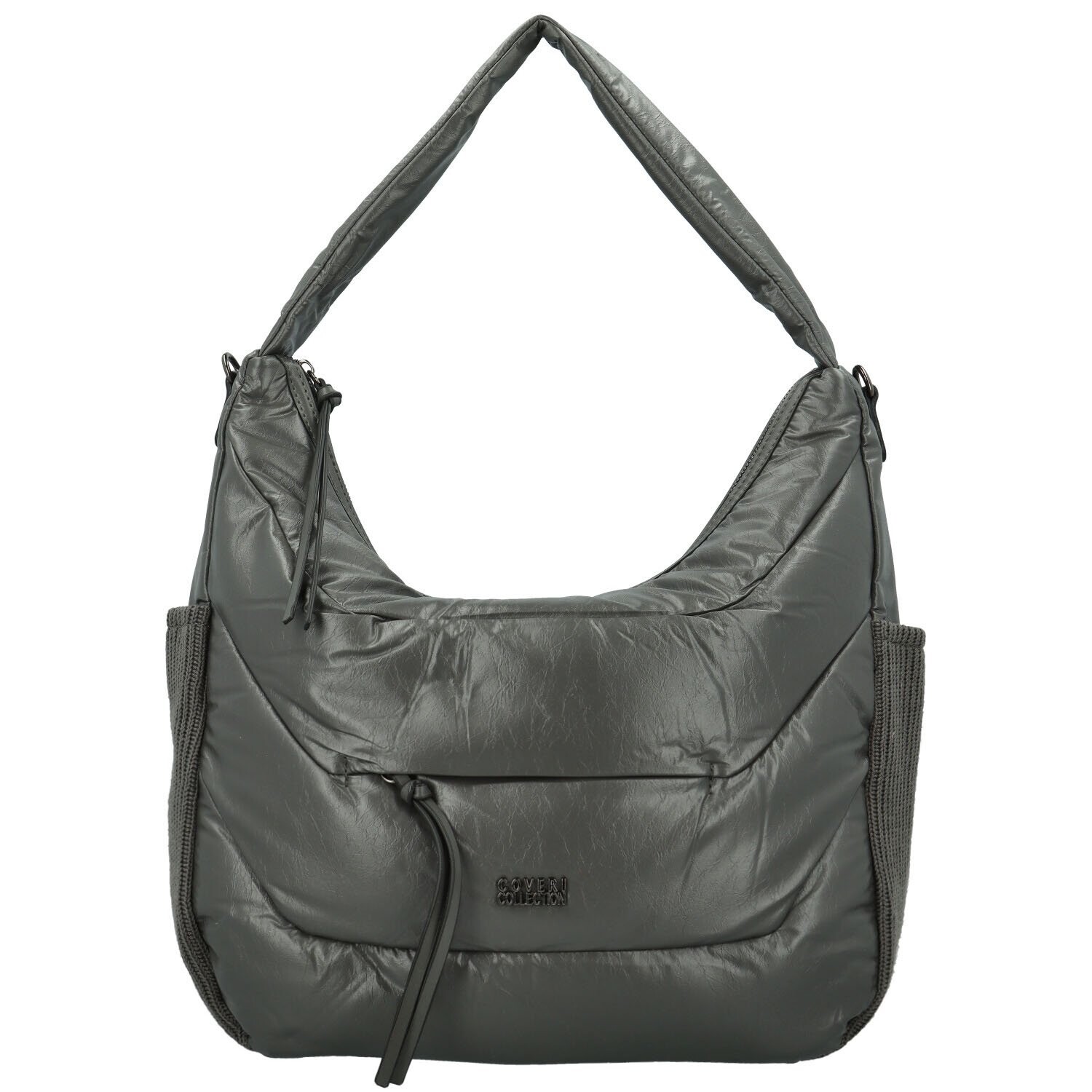 Trendy dámská koženková kabelka na rameno Coveri Kica, šedá