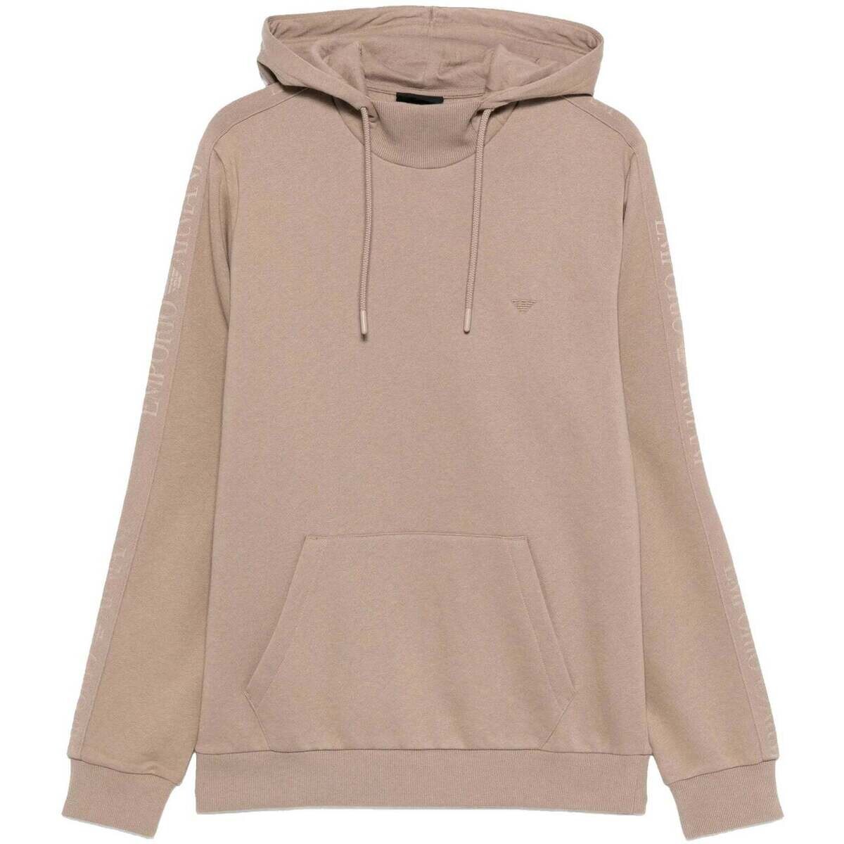 Emporio Armani  Lounge Side Logo Hoodie Fungi  Hnědá