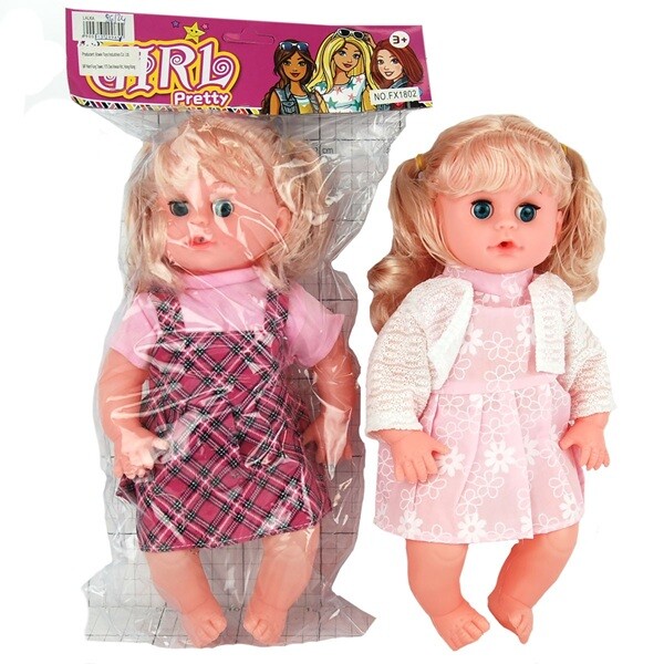 Rozkošná panenka v šatech 30 cm - růžové