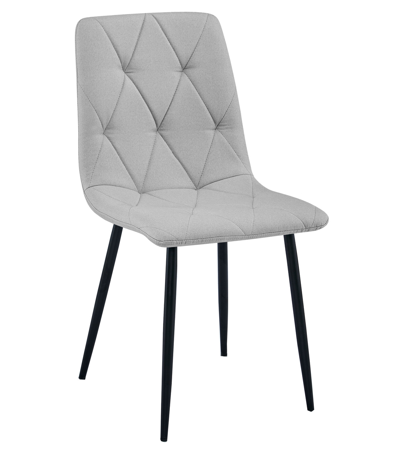 Světle šedá jídelní židle LIBRA s černými nohami