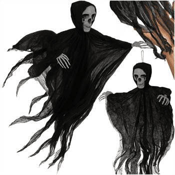 Dekorace Halloween visící kostra Ruhhy 26125, černá