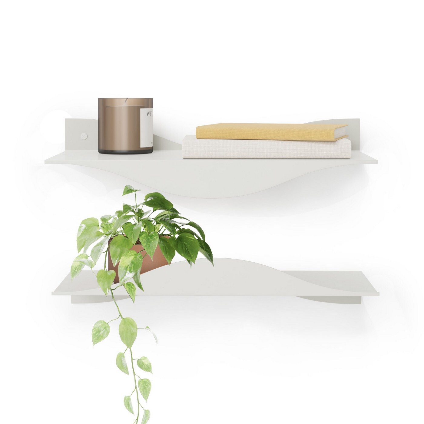 Kovová nástěnná police 2 ks Umbra SURF - písková