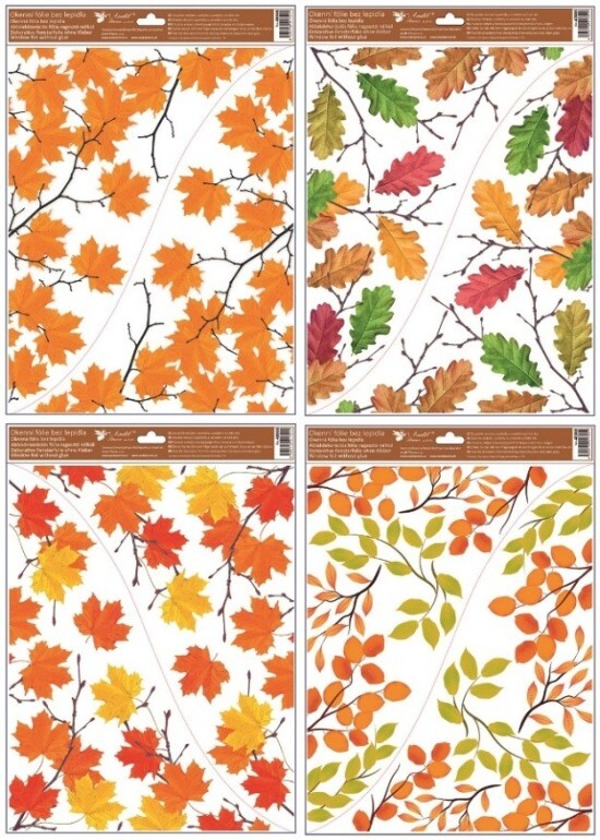 Anděl Okenní fólie - rohová - listy - 30 x 42 cm - 40006