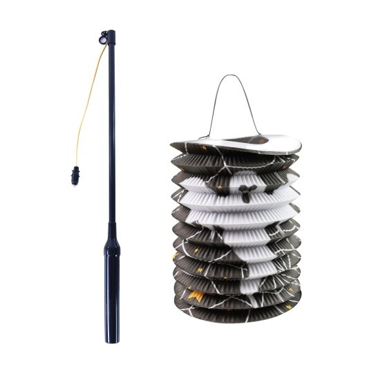 Rappa Lampion HALLOWEEN duch se svítící hůlkou - na baterie - černý - 231153