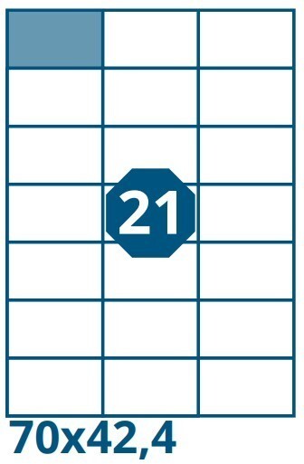 KZK tiskárna Print etikety A4 - 70 x 42,4 mm - 100 ks