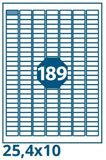 KZK tiskárna Print etikety A4 - 25,4 x 10 mm - 100 ks