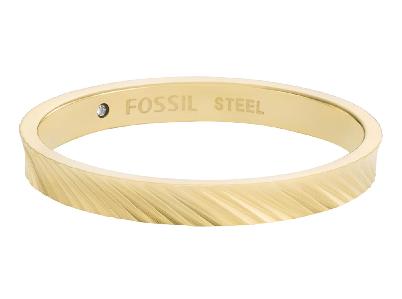 Fossil Moderní pozlacený prsten Harlow JF04756710 59 mm