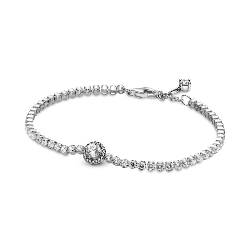 Pandora Tenisový stříbrný náramek Třpytivá aureola Timeless 599416C01 20 cm