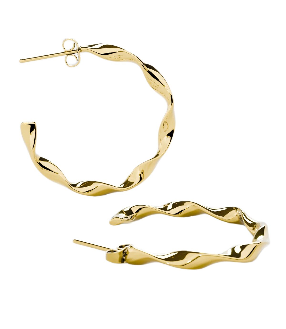 Furiosa Vlnité pozlacené náušnice Waves SE-WAVES-G