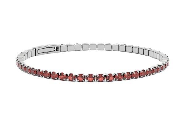 Furiosa Tenisový náramek s červenými krystaly Swarovski SB-CHERRYTENNIS-S 17 cm