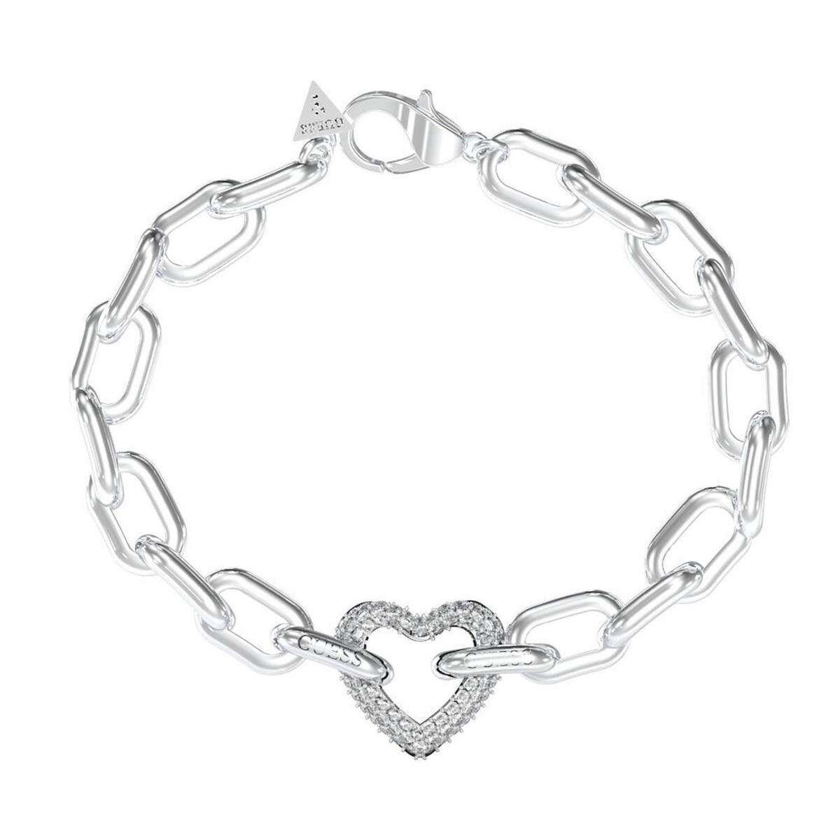 Guess Výrazný ocelový náramek Srdce Beloved JUBB05016JWRH 18,5 cm