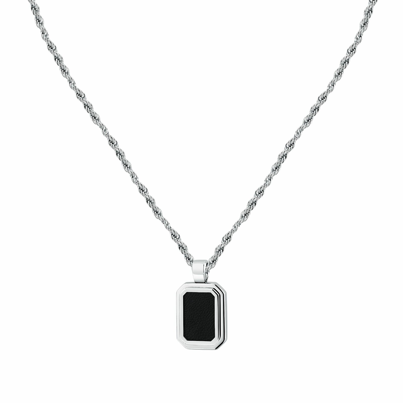 Trussardi Pánský ocelový náhrdelník s kůží T-Leather TJAXZ15