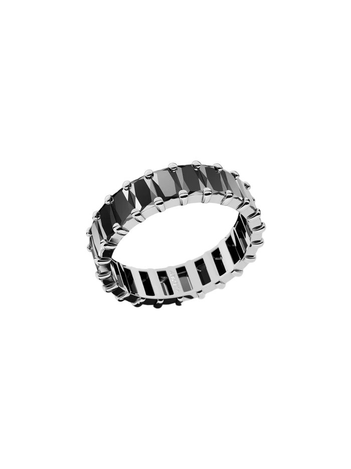 Furiosa Prsten s černými kubickými zirkony Crush Noir SR-CRUSHNOIR-S 54 mm