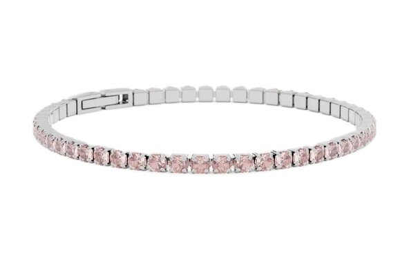 Furiosa Tenisový náramek s růžovými krystaly Swarovski SB-ROSALINETENNIS-S 16 cm