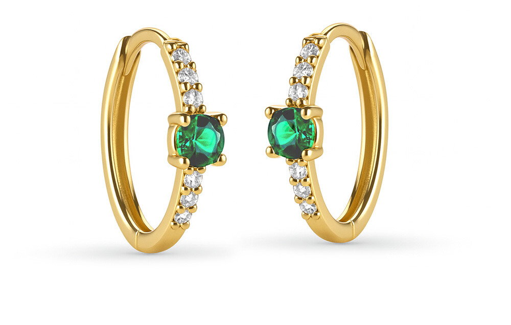 Brilio Luxusní kruhy ze žlutého zlata se zirkony 14/513.471ES-N