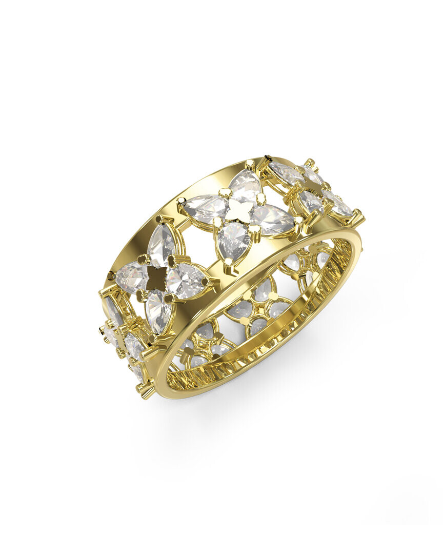 Guess Okouzlující pozlacený prsten s květinami Wild Flower JUBR05499JWYG 52 mm