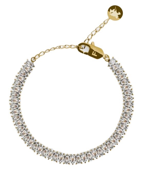 Furiosa Blyštivý pozlacený náramek se zirkony Gatsby SB-GATSBY-G