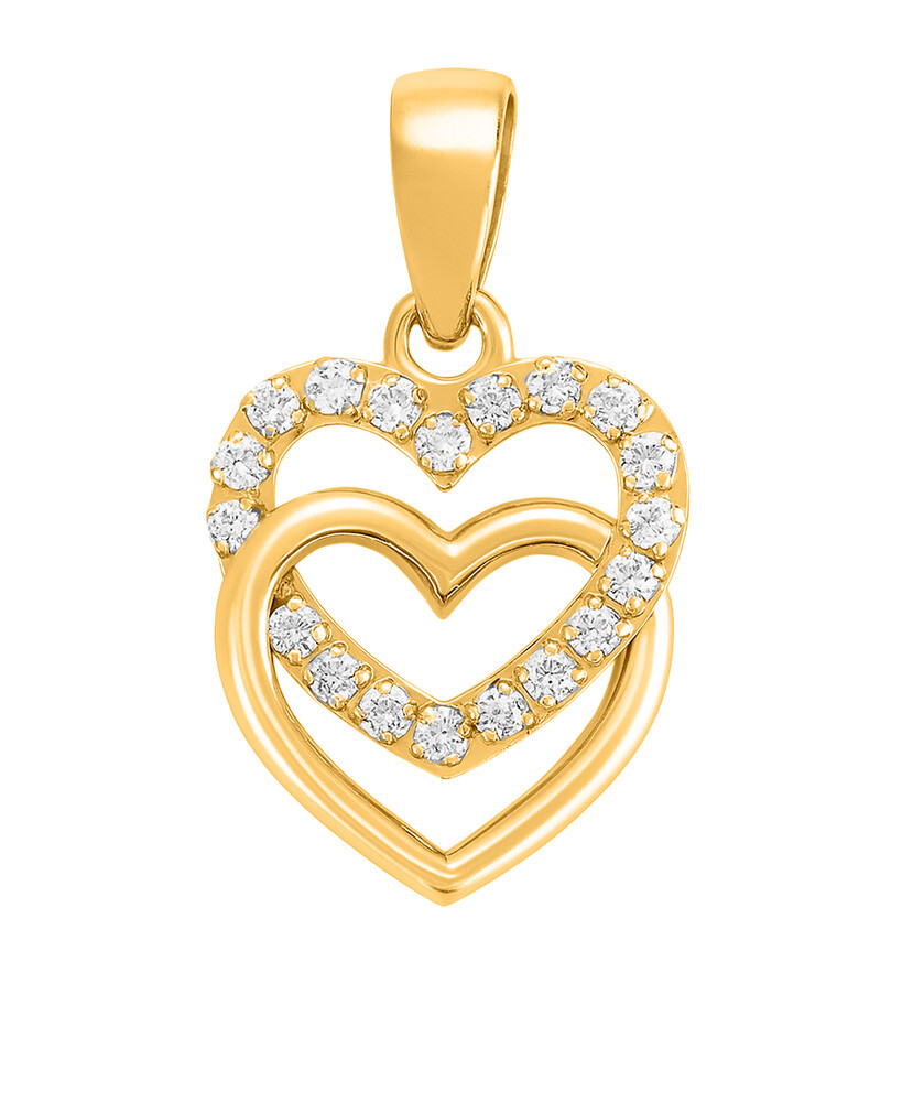 Brilio Zlatý přívěsek Propojená srdce 14/673.141ZIR