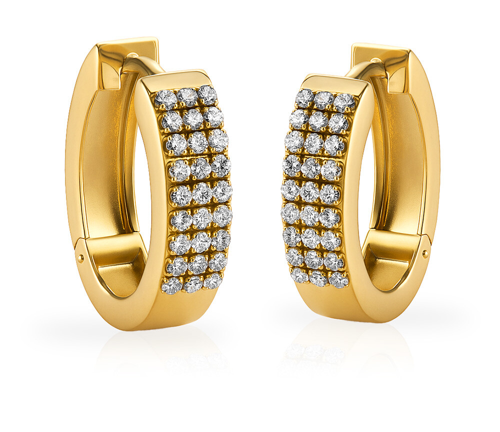 Brilio Elegantní zlaté kruhy s kubickými zirkony 14/513.121ZIR