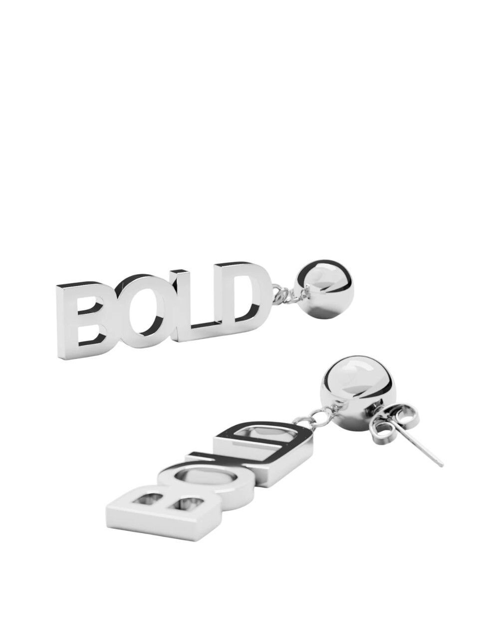 Furiosa Moderní ocelové náušnice s textem Bold SE-BOLDEARING-S